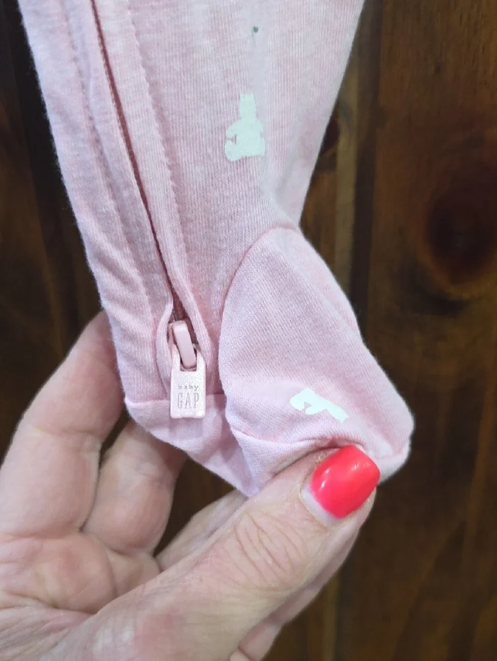 GAP Pink Ruffle-Shoulder Footed One-Piece